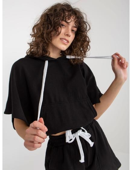 Dámsky set basic s mikinou s kapucňou FARRAH čierny