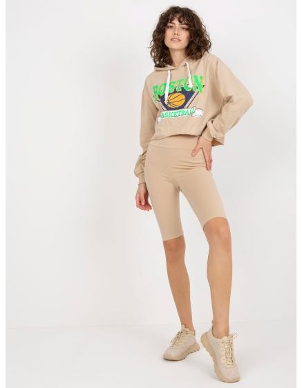 Dámska súprava s krátkou mikinou ISLA béžová