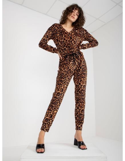 Dámska súprava s potlačou ISLA tmavo béžová a čierna