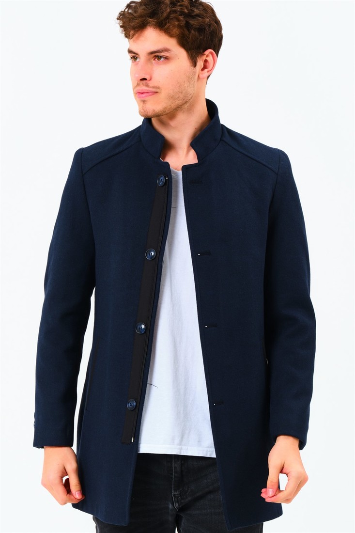 PLT8327 DEWBERRY MEN'S COAT-DARK NAVY BLUE