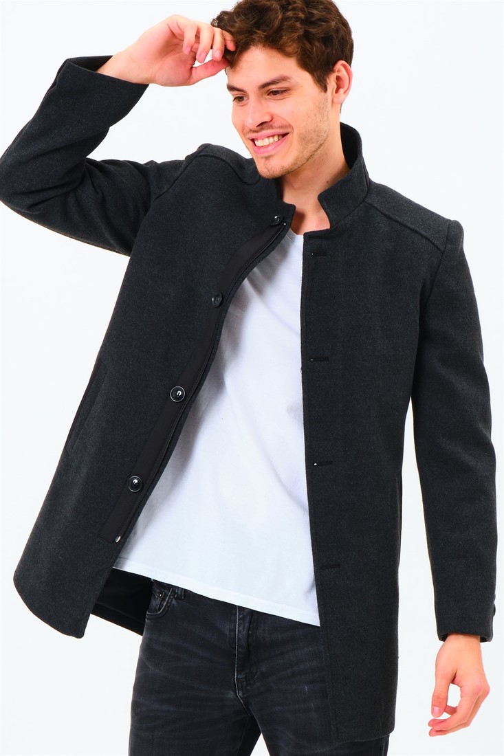 PLT8327 DEWBERRY MEN'S COAT-DARK ANTHRACITE