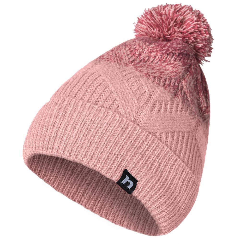 Lady's insulated beanie with pompom Hannah FESSA mellow rose