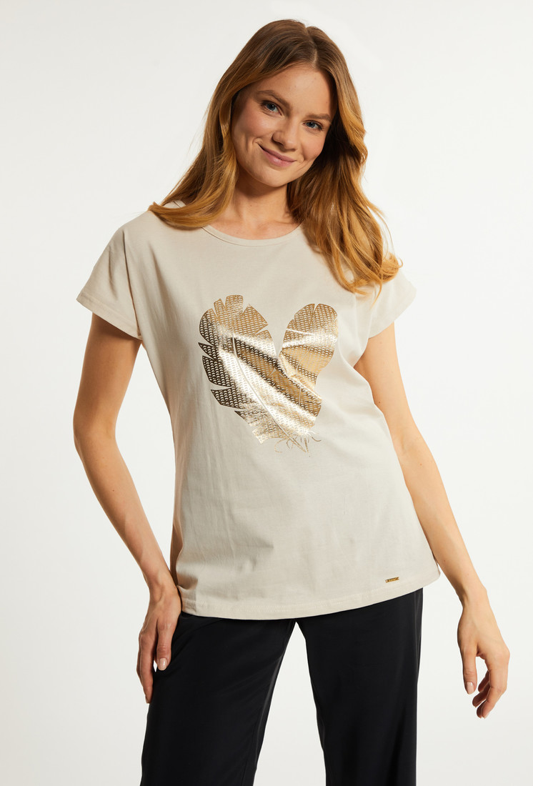 MONNARI Woman's T-Shirts Women's Cotton T-Shirt With An Interesting Pattern