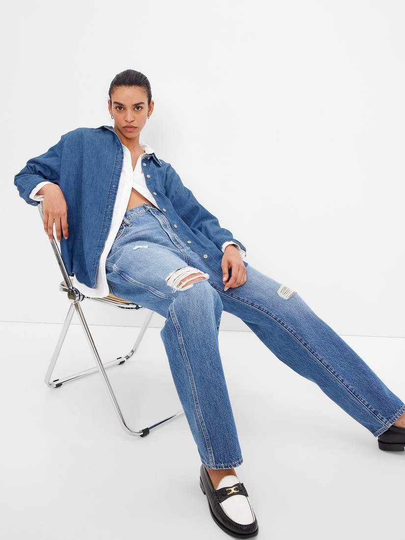 GAP Denim Shirt Oversized Washwell - Women