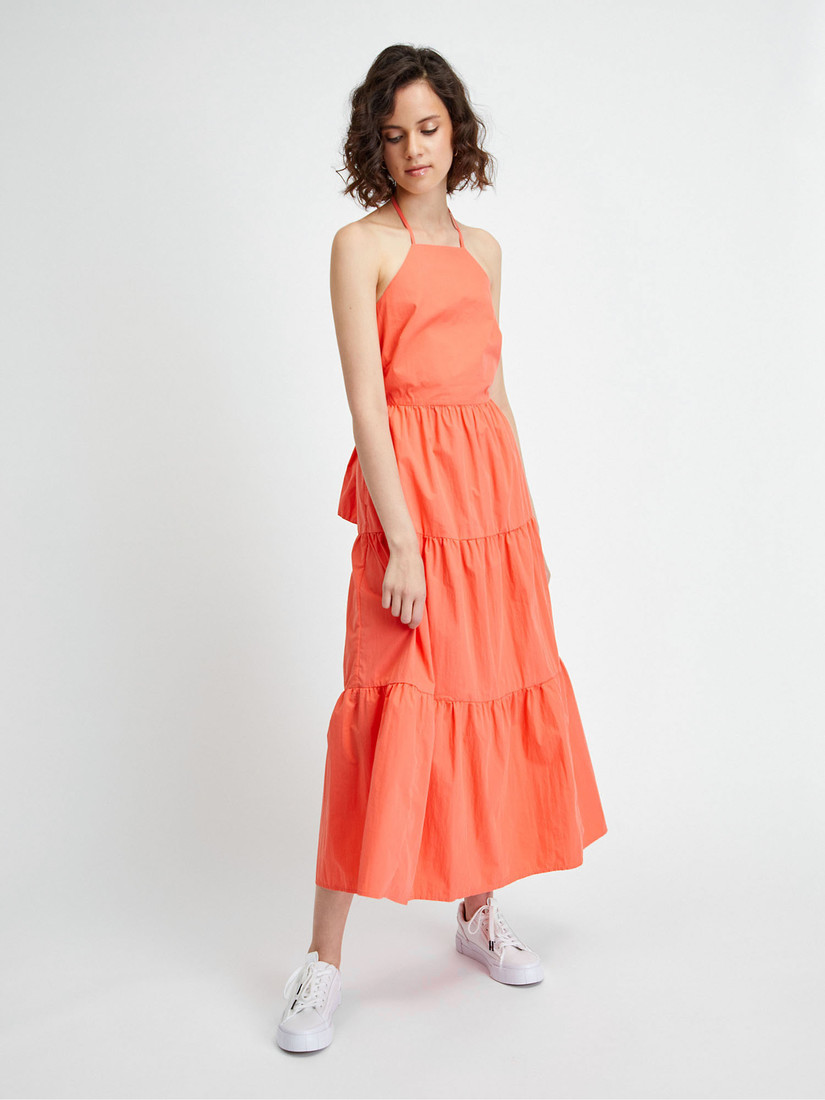 GAP Cotton Maxi Dress with Frill - Women