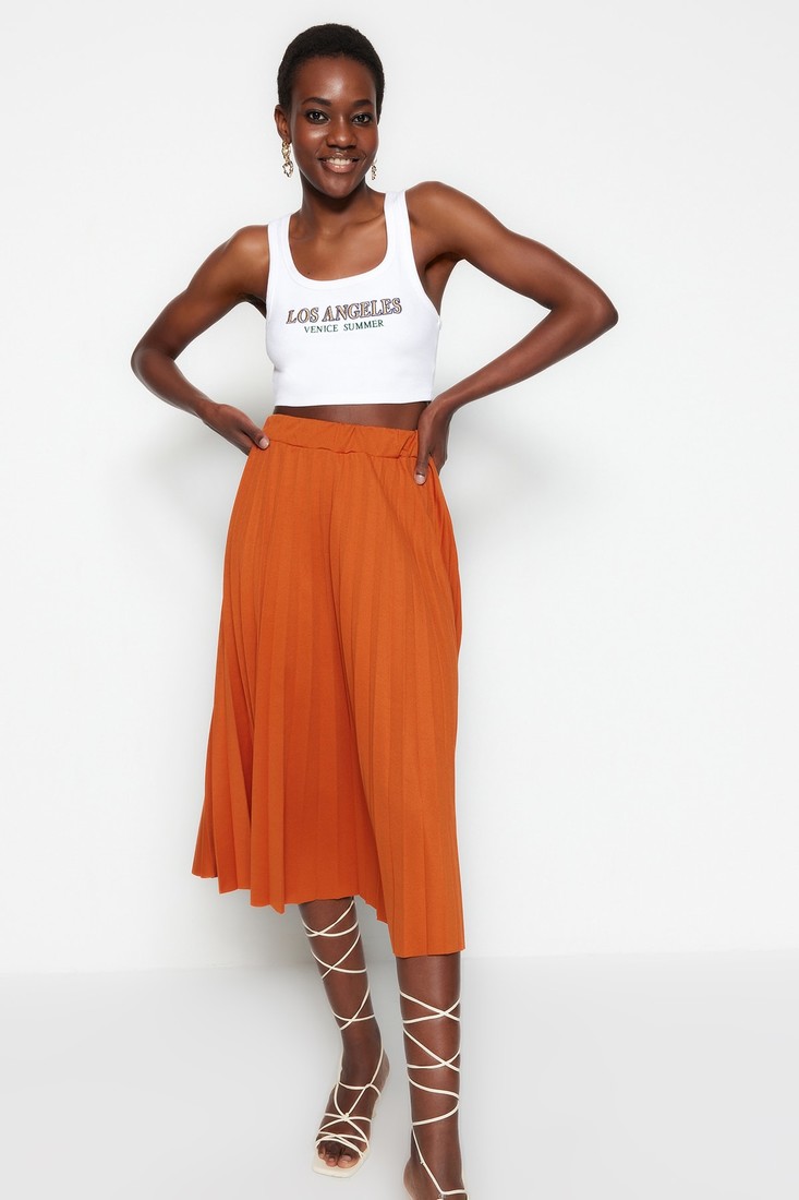 Trendyol Skirt - Orange - Midi