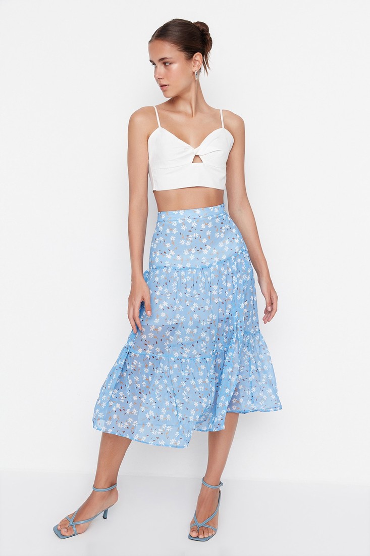 Trendyol Skirt - Blue - Midi