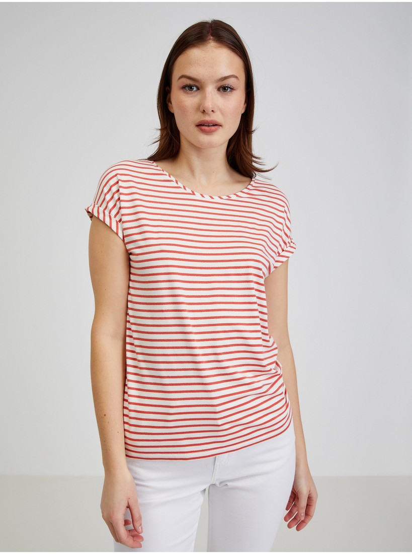 Red and white women's striped T-shirt ORSAY - Women