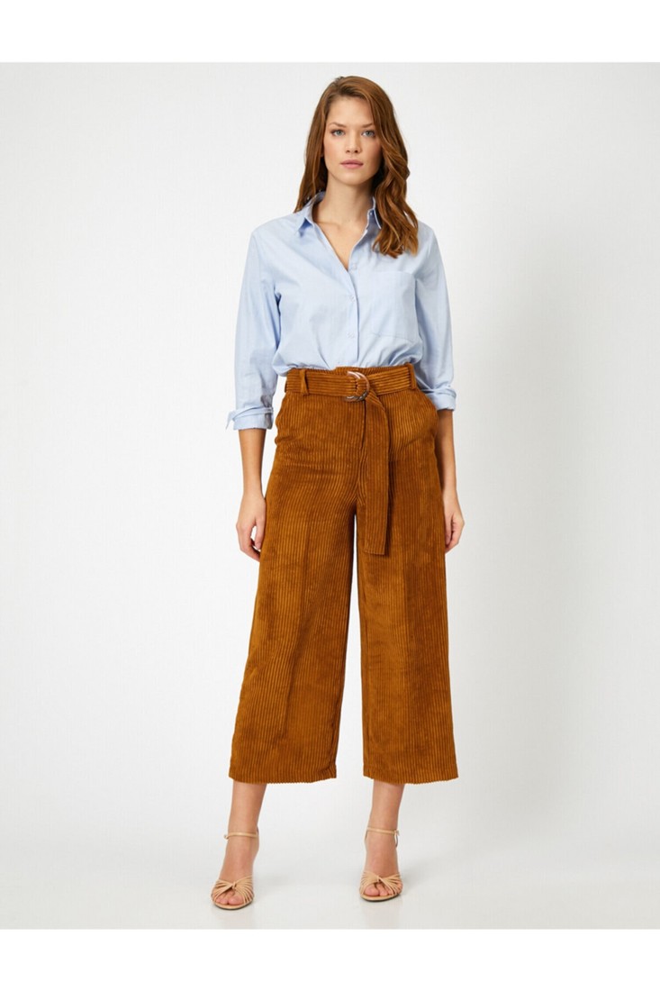 Koton Pants - Brown - Wide leg