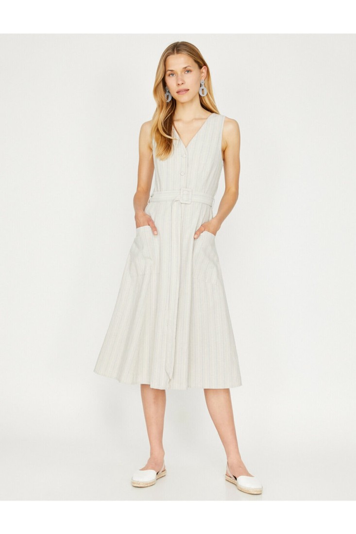 Koton Dress - Ecru - Ruffle both