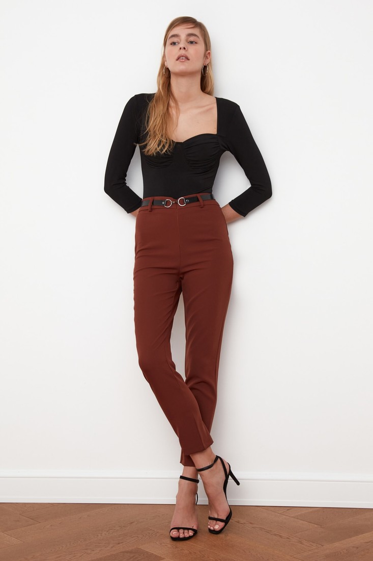 Trendyol Pants - Brown - Slim