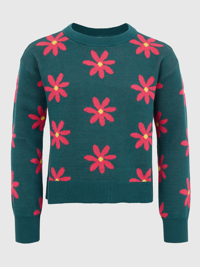 GAP Kids sweater pattern flowers - Girls