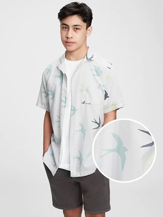 GAP Kids' Shirt Teen Camp Shirt - Boys