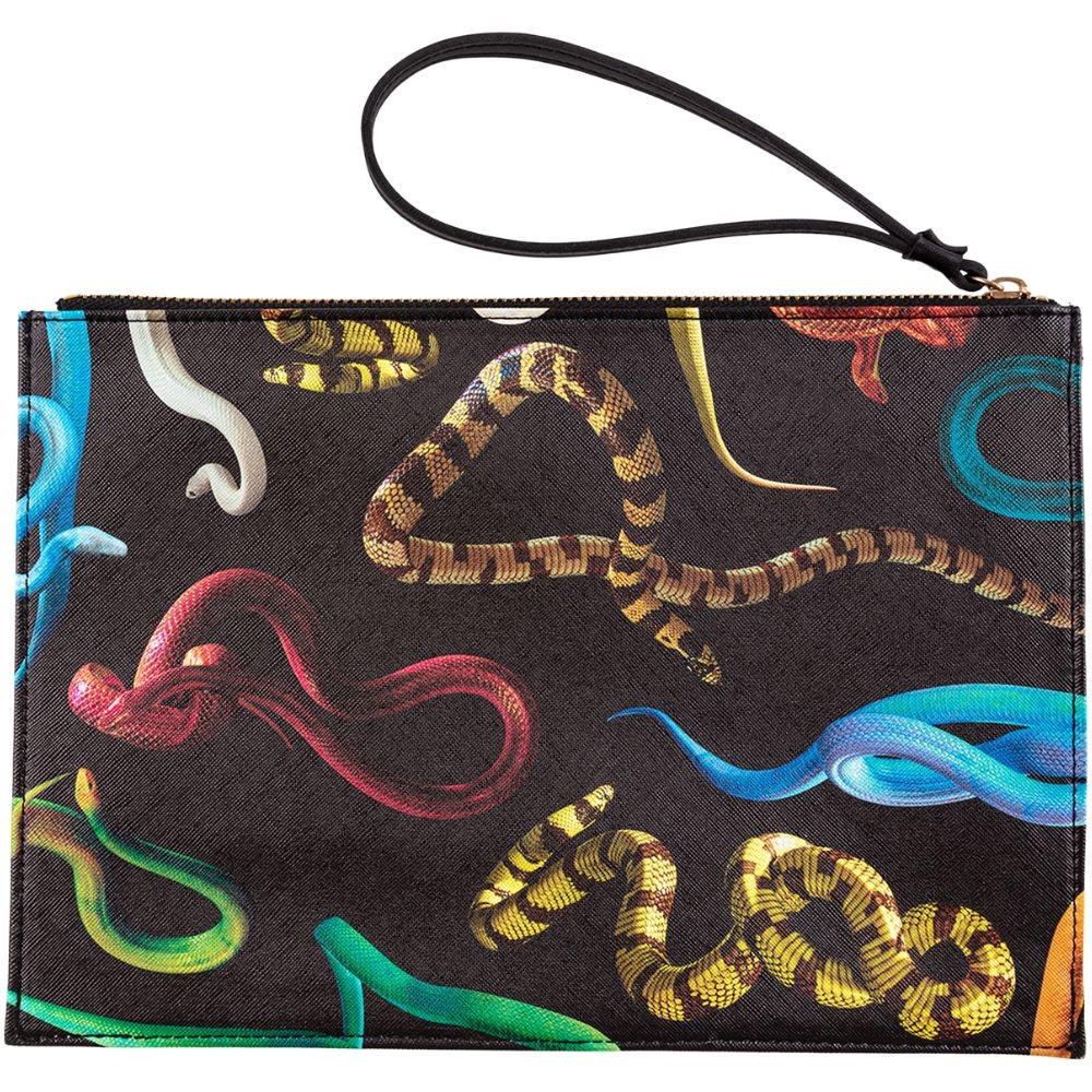 Taška TOILETPAPER SNAKES Seletti 28 x 20 cm čierna