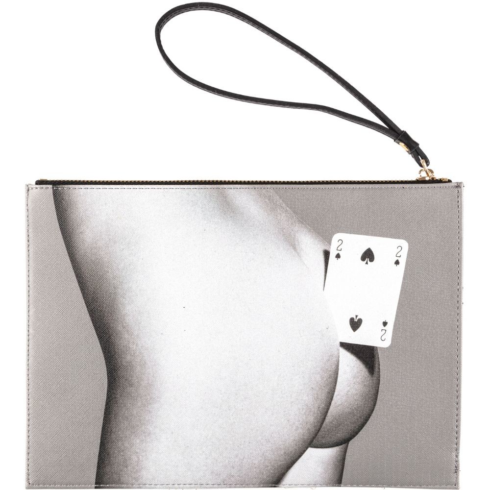 Taška TOILETPAPER TWO OF SPADES Seletti 28 x 20 cm sivá