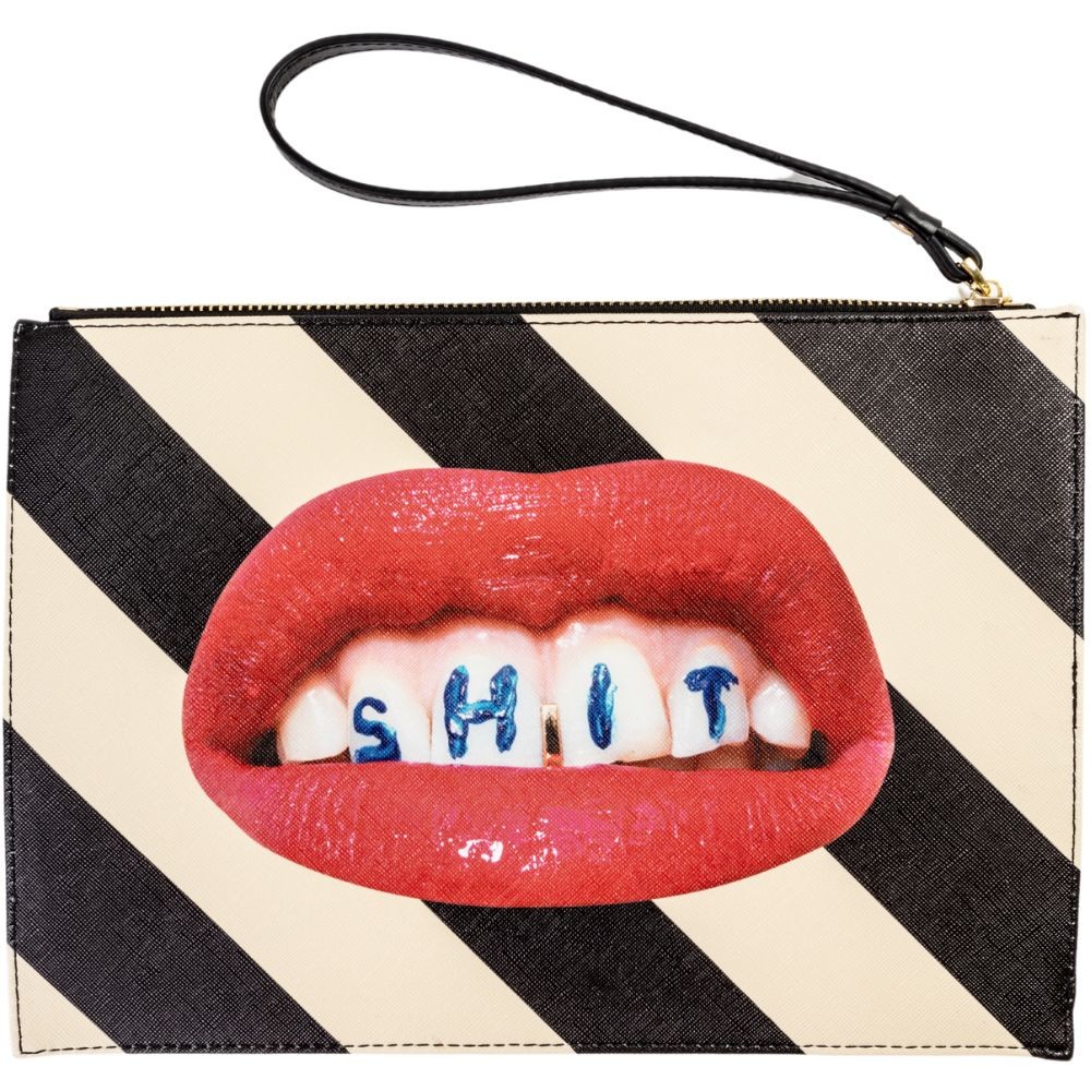 Taška TOILETPAPER SHIT Seletti 28 x 20 cm pruhovaná