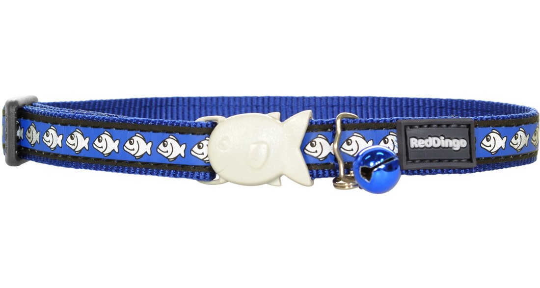 Obojok pro mačky - Fish Rfx - Modrá - 12mm/20-32cm