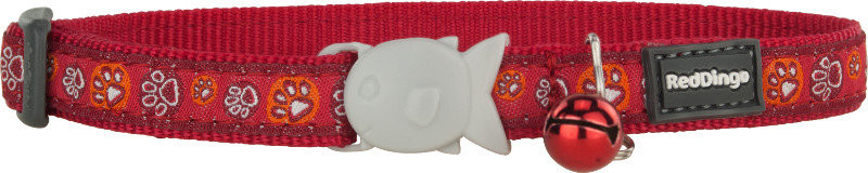 Obojok pre mačky - Paw Impressions RED - 12mm/20-32cm