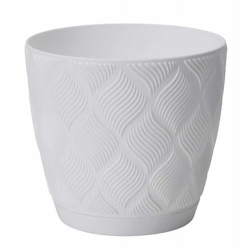 Kvetinač Flow Petit 13 s podstavcom bielá