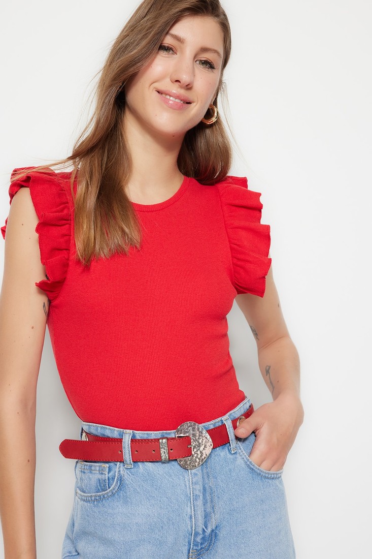 Trendyol Bodysuit - Red - Fitted