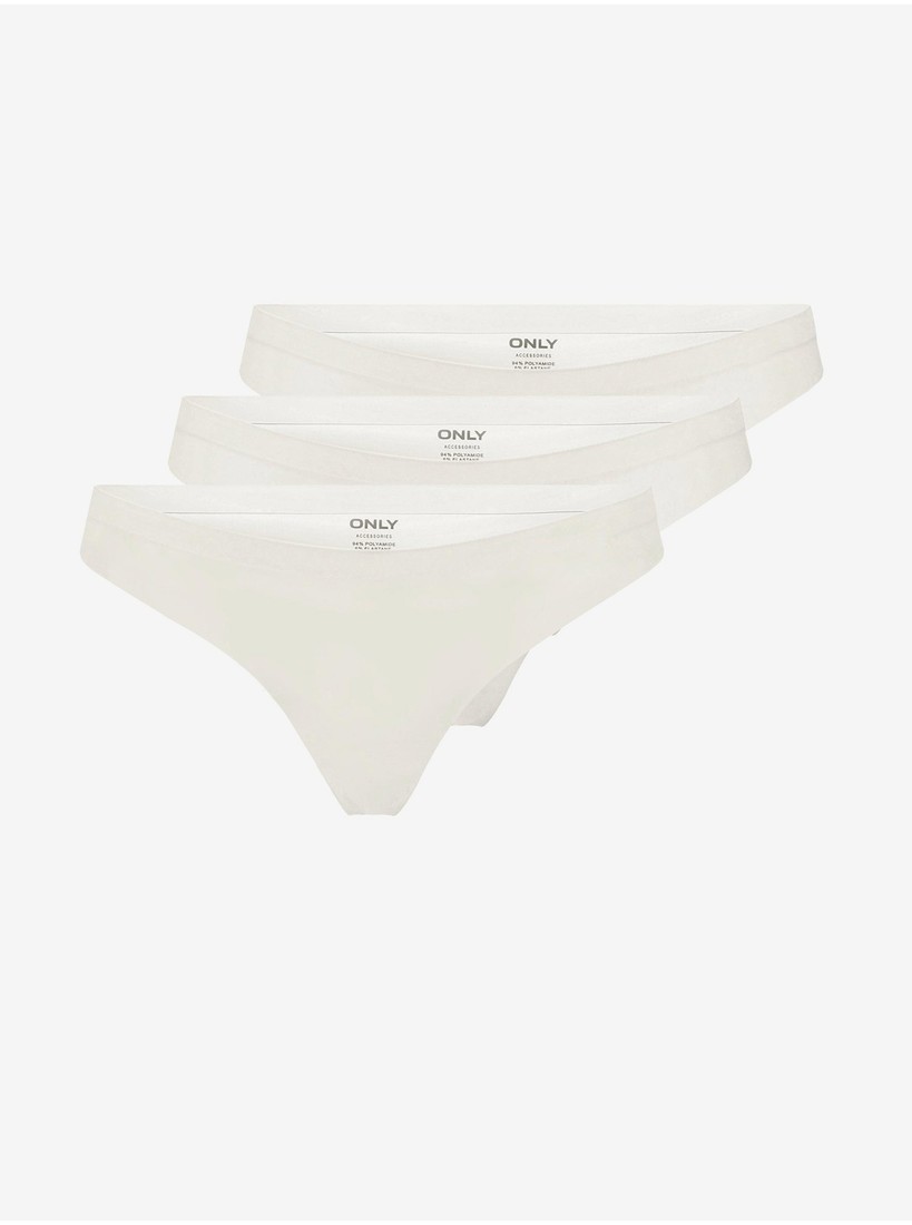 Set of three women cream thongs ONLY Tracy - Women