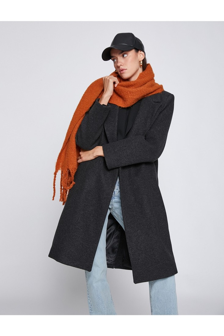 Koton Coat - Gray - Double-breasted
