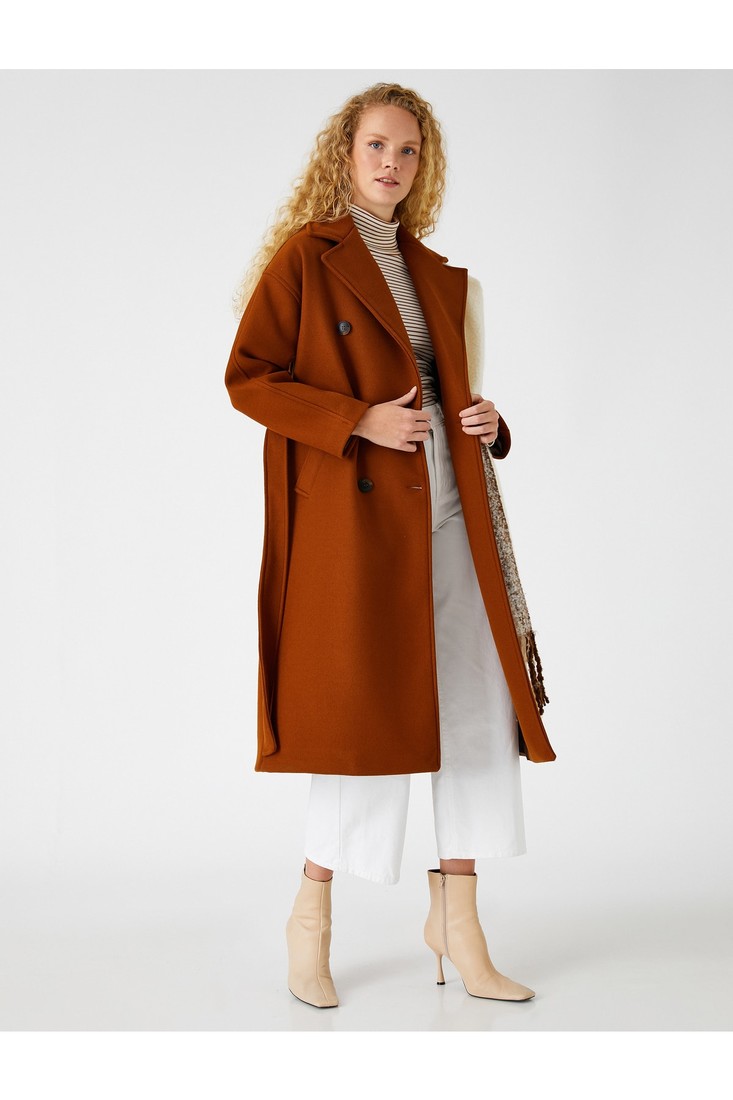 Koton Coat - Brown - Double-breasted