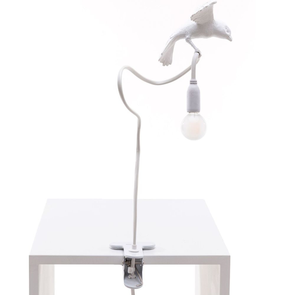 Stolná lampa s klipom SPARROW CRUISING Seletti 100 cm biela