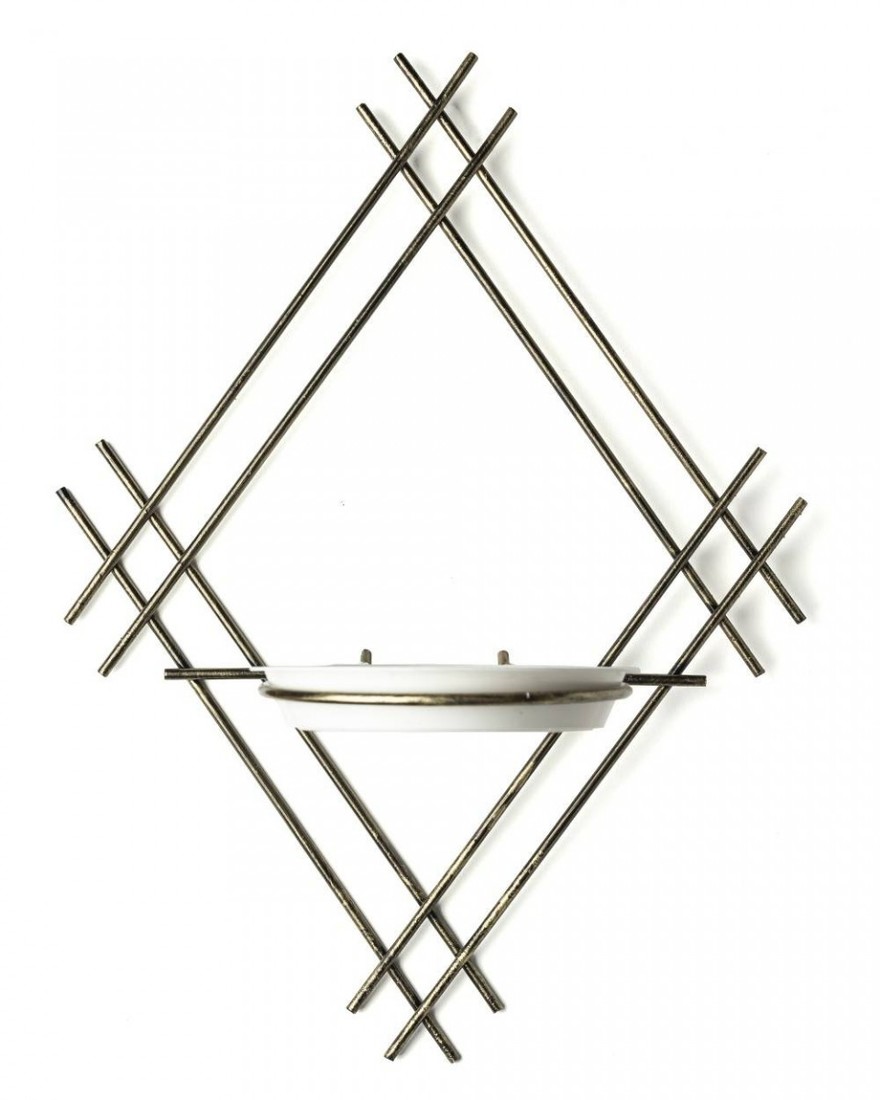 Nástěnný květinový stojan LOFT 31 cm zlatý