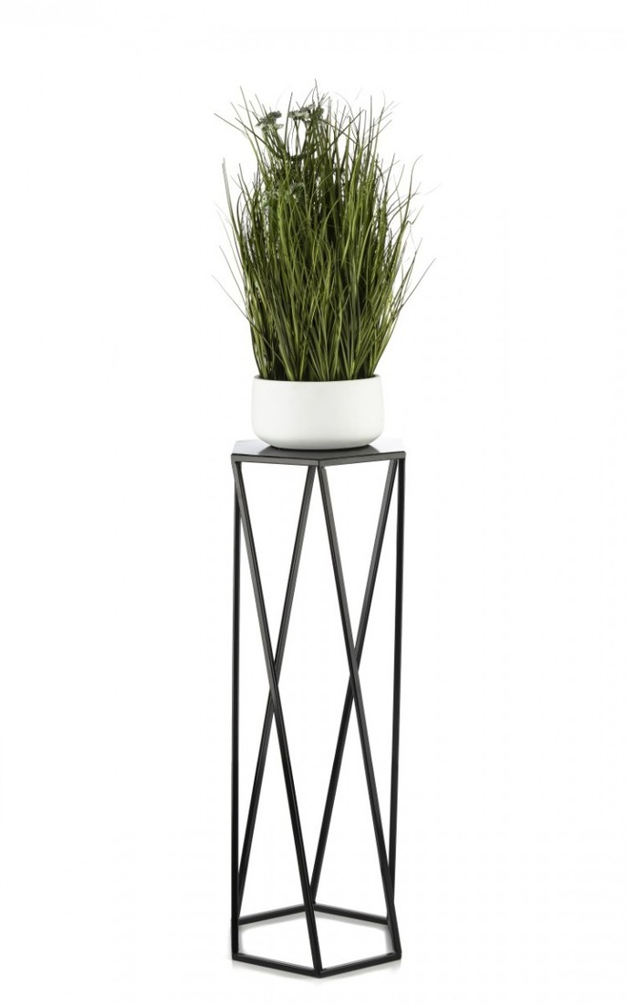 Vysoký stojan na květiny LOT 24 cm černý