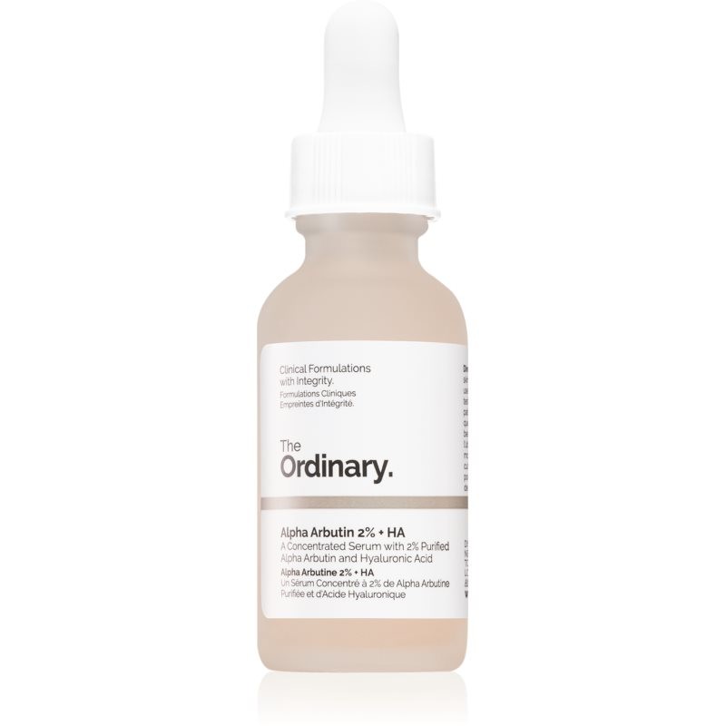 The Ordinary Alpha Arbutin 2% + HA rozjasňujúce pleťové sérum s kyselinou hyalurónovou 30 ml