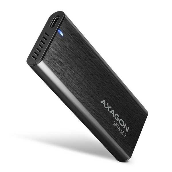 AXAGON EEM2-SBC USB-C 3.2 Gen 2 - M.2 SATA SSD 30-80 mm kovový box, bez skrutiek EEM2-SBC