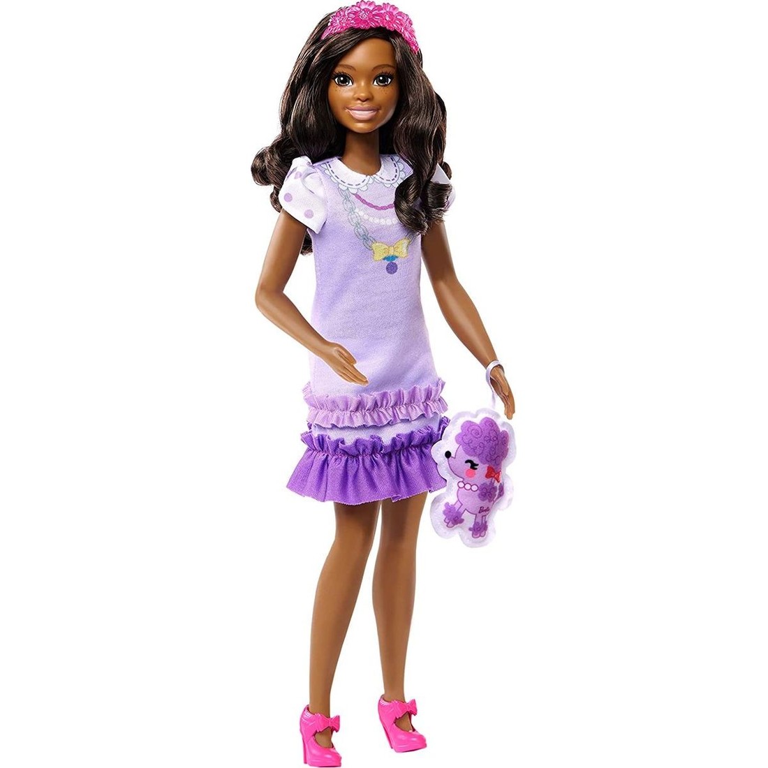 Mattel Moja prvá Barbie bábika Čiernovláska s pudlíkom 34 cm