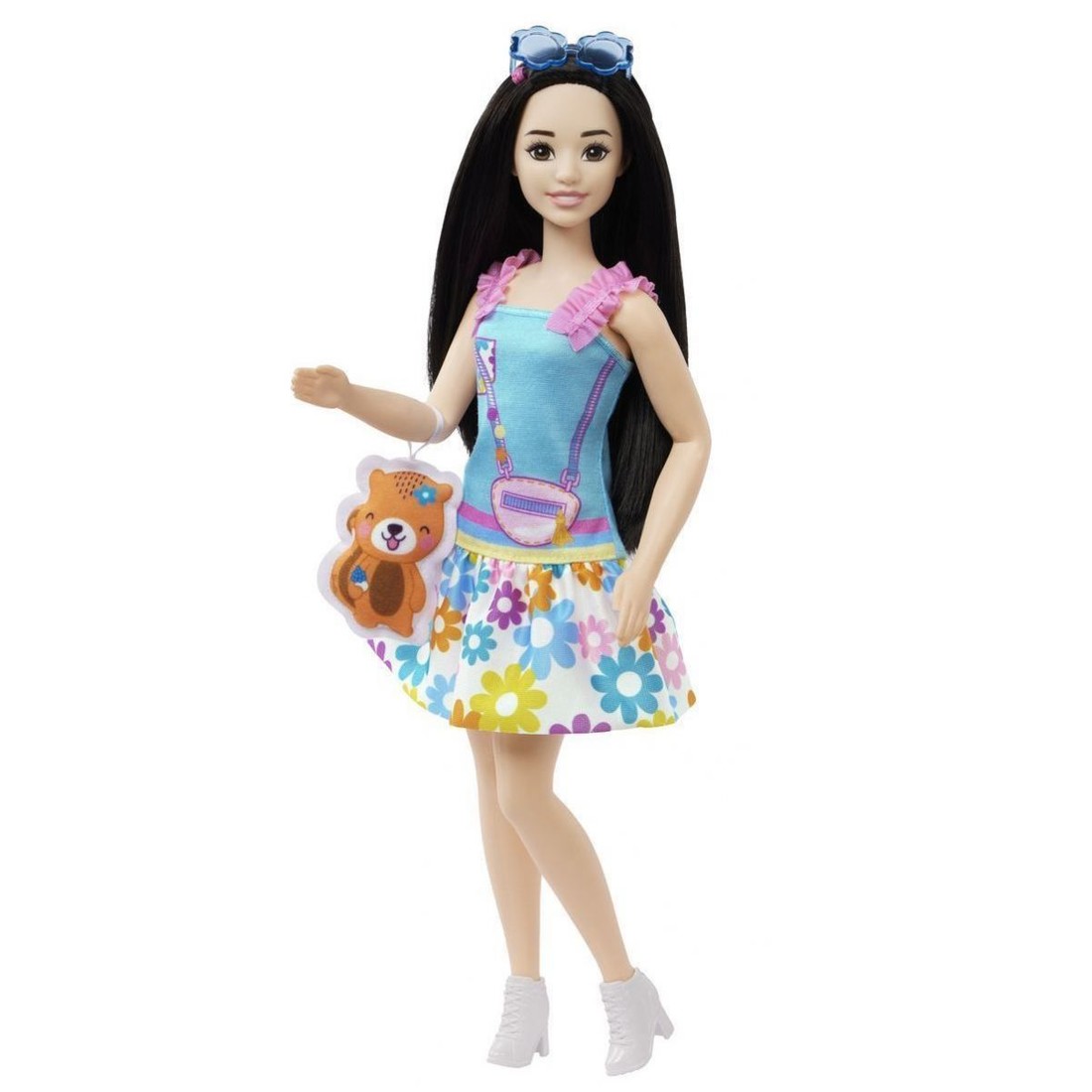 Mattel Moja prvá Barbie bábika Čiernovláska s líškou 34 cm