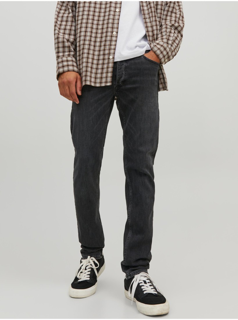 Black Mens Slim Fit Jeans Jack & Jones Glenn - Men