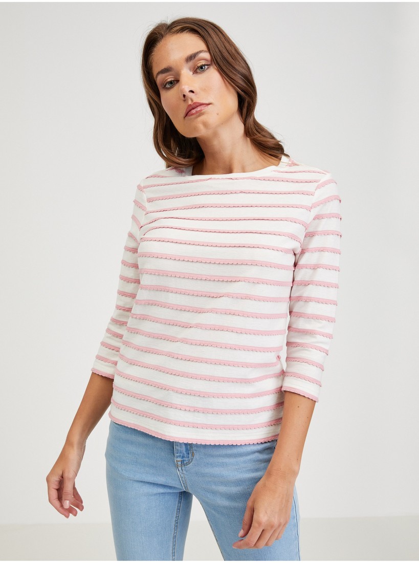 Pink-white women's striped T-shirt ORSAY - Women