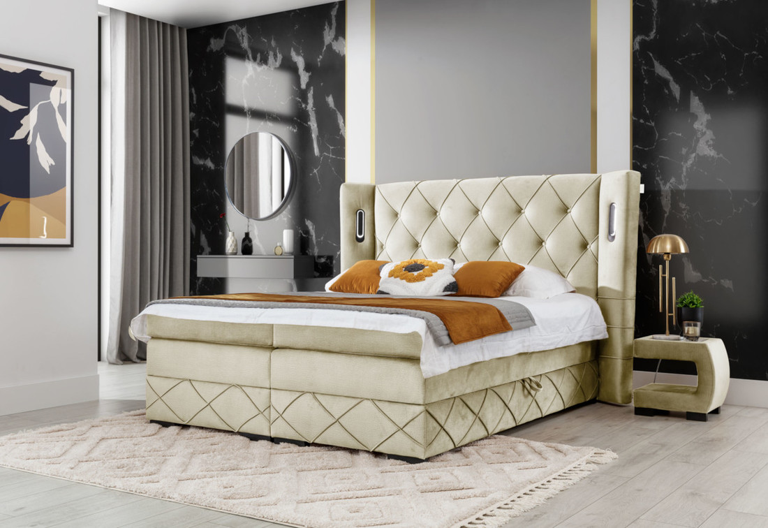 Expedo Čalúnená posteľ boxspring SONO, 180x200, monolith 04