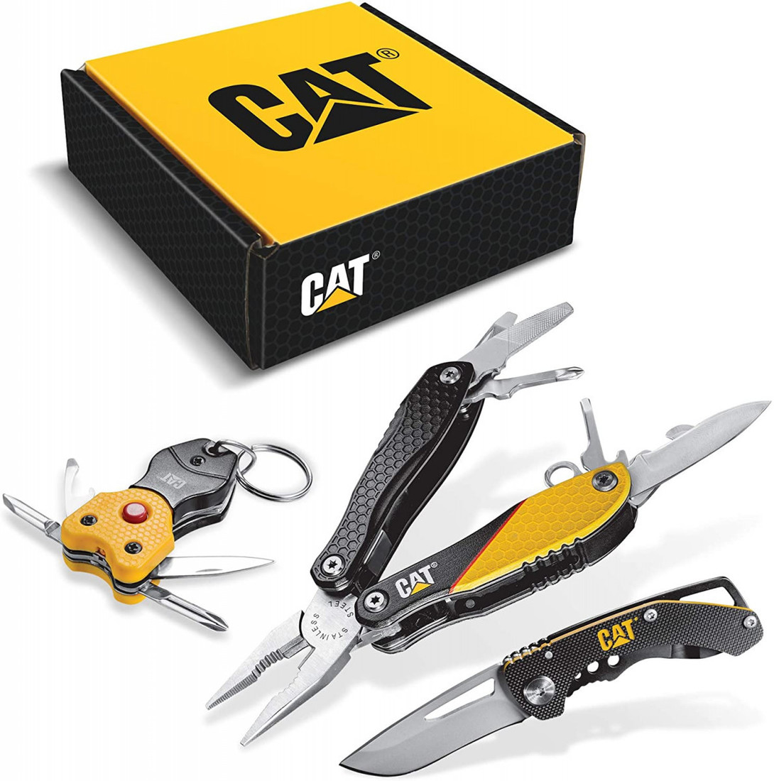 Caterpillar Darčeková multifunkčná sada, nôž, kliešte a kľúčenka CT240192