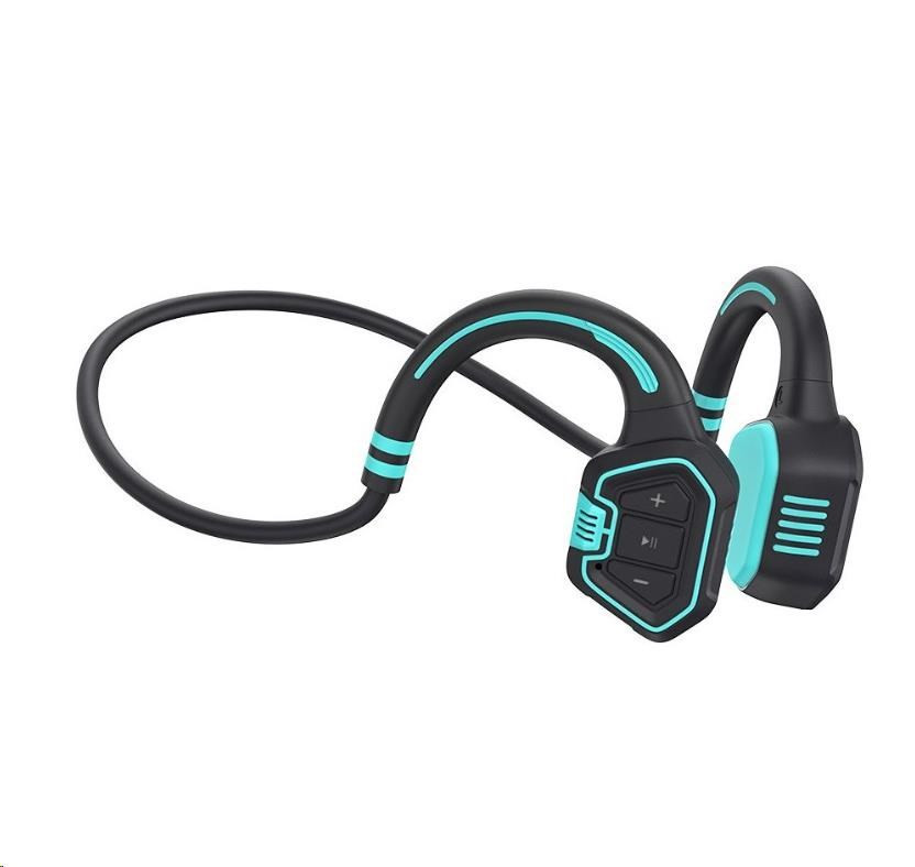 EVOLVEO bezdrôtové slúchadlá BoneSwim MP3 16GB, na lícne kosti, modrá