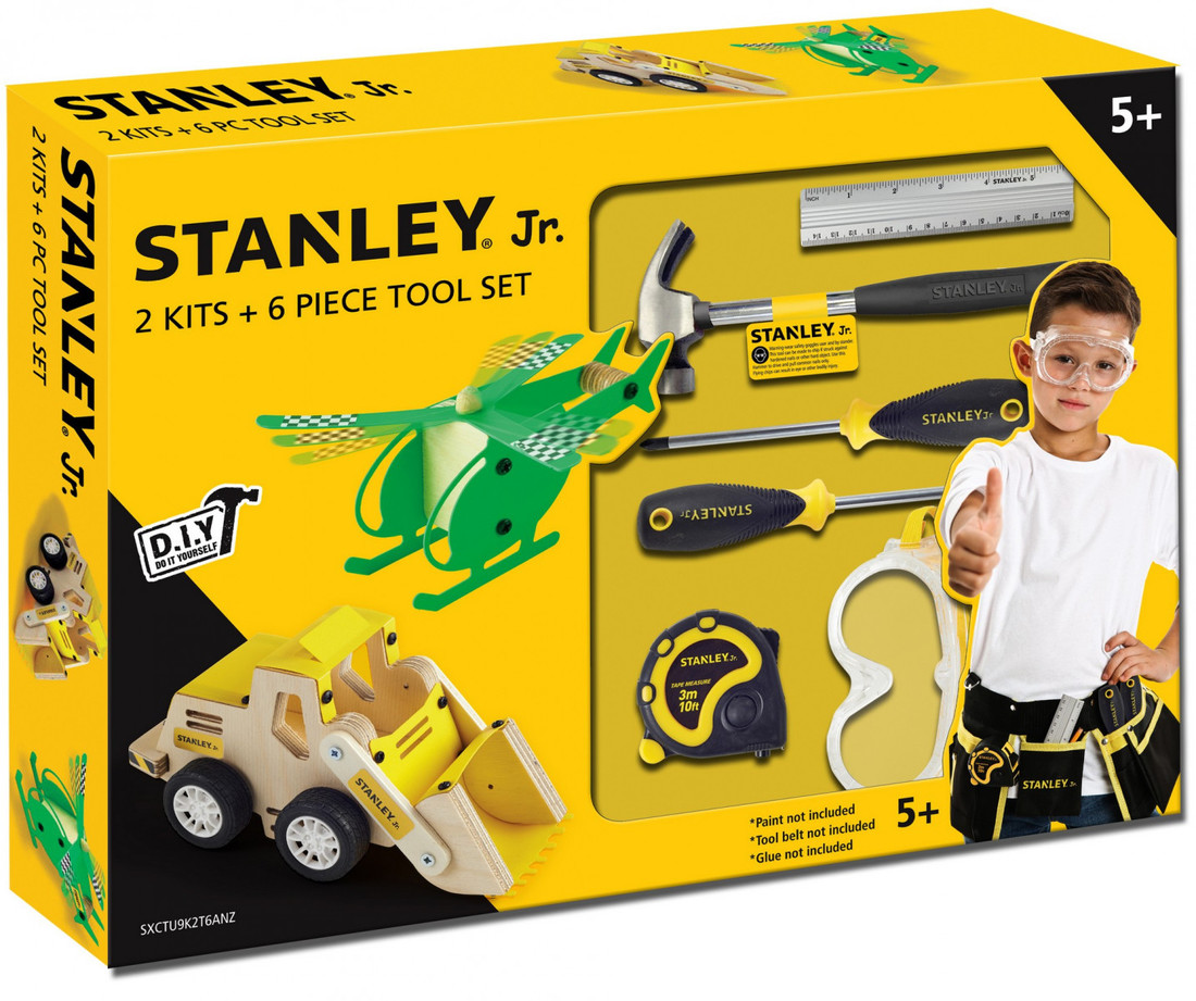 Stanley Jr. U009-K02-T06-SY Sada vrtuľník, nakladač a 6 kusov náradia