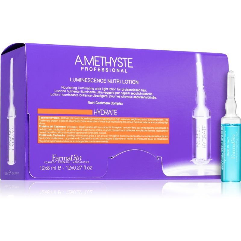 FarmaVita Amethyste Hydrate balzam pre jemné, suché vlasy v ampulkách 12x8 ml