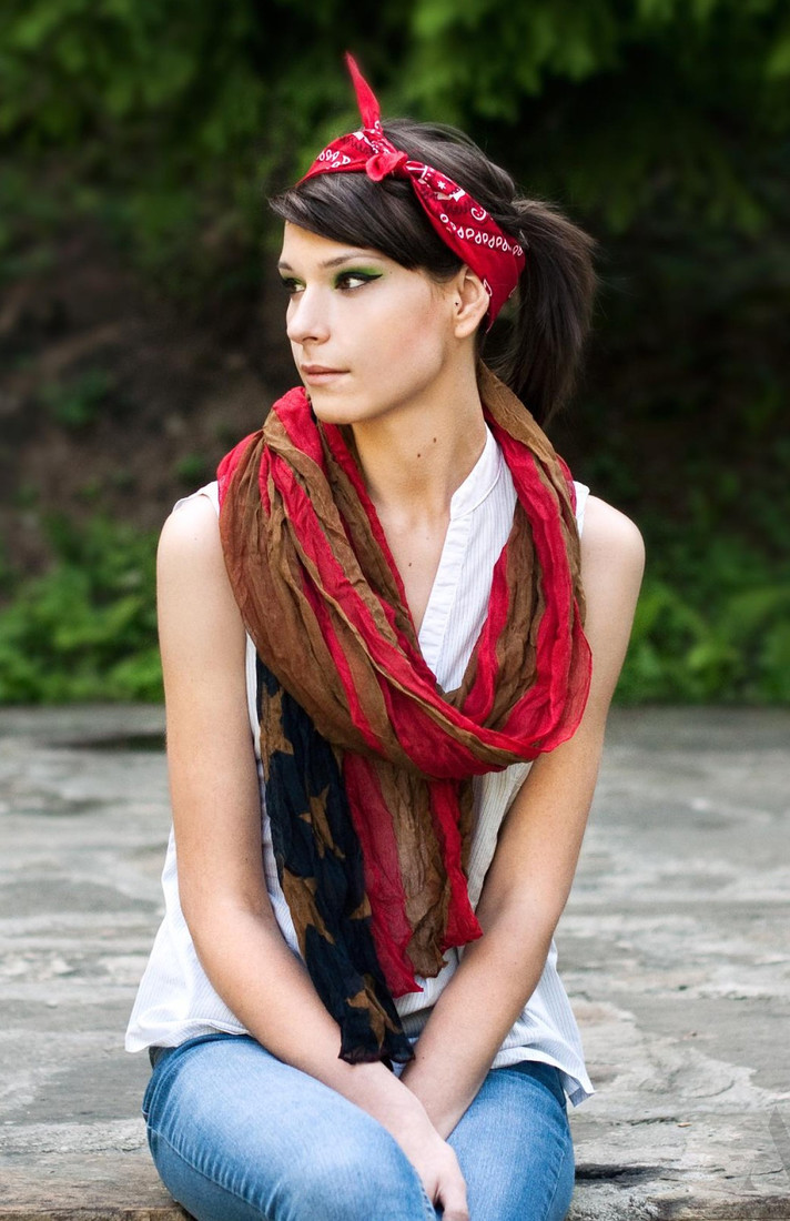 Šatka/bandana Art Of Polo 13014 Classic Rebel zelená 55x55 cm