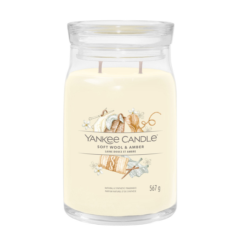 Yankee Candle Aromatická sviečka Signature sklo veľké Soft Wool & Amber 567 g