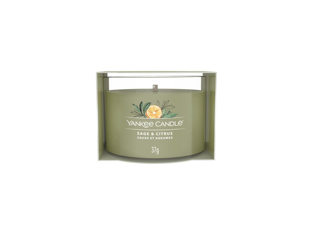 Yankee Candle Votívna sviečka v skle Sage & Citrus 37 g