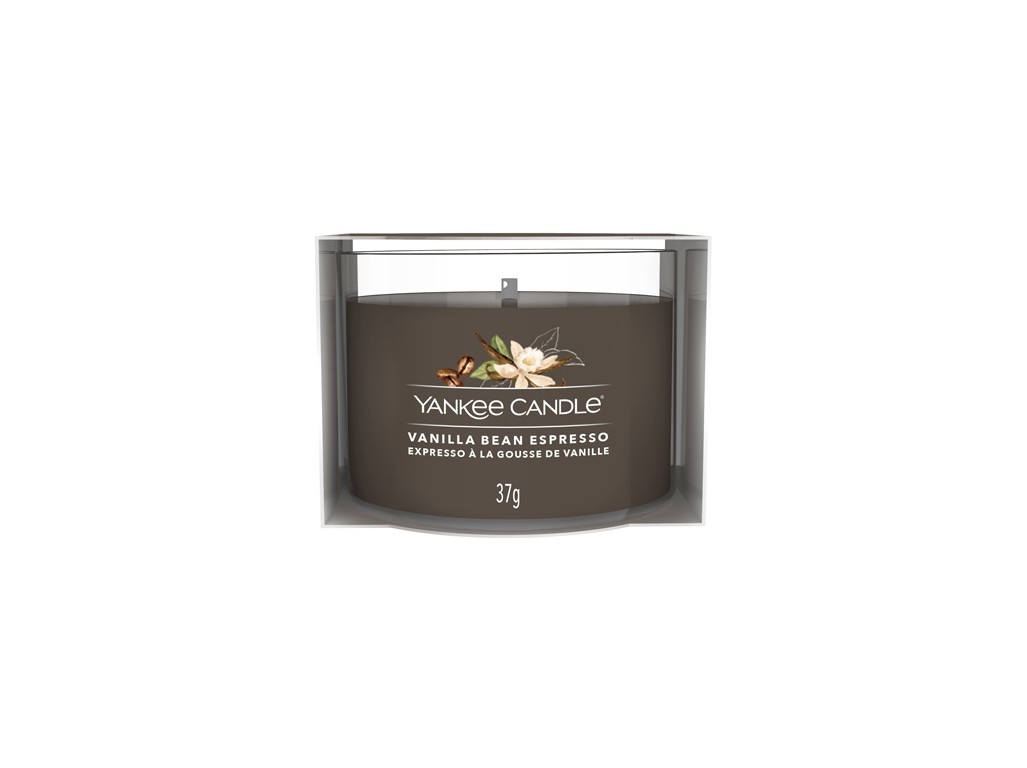 Yankee Candle Votívna sviečka v skle Vanilla Bean Espresso 37 g
