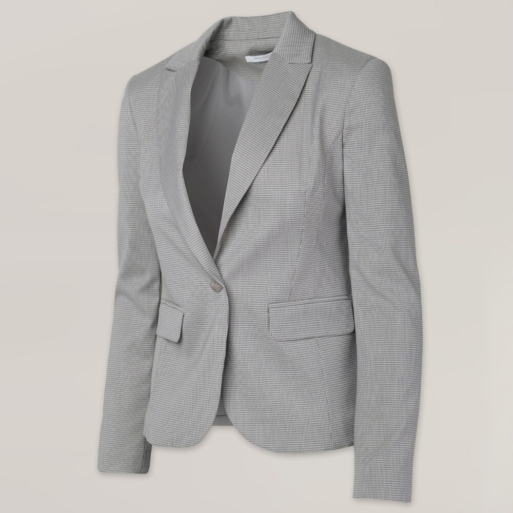 Elegantné dámske sako sivej farby s pepito vzorom 14932