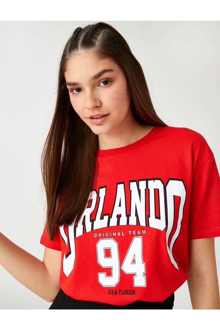 Koton College Printed T-Shirt Crew Neck Short Sleeve