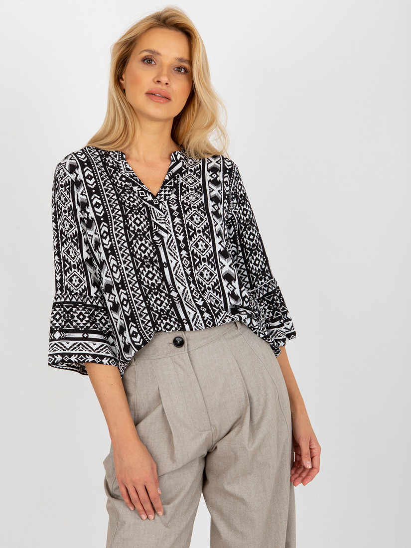 Women's Boho Blouse with 3/4 Sleeves Sublevel - Multicolor