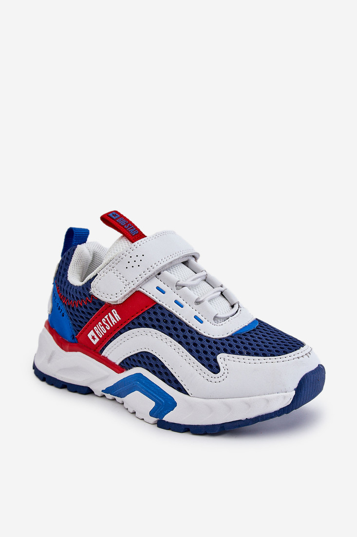 Kids sports shoes with Velcro Big Star JJ374259 White and dark blue
