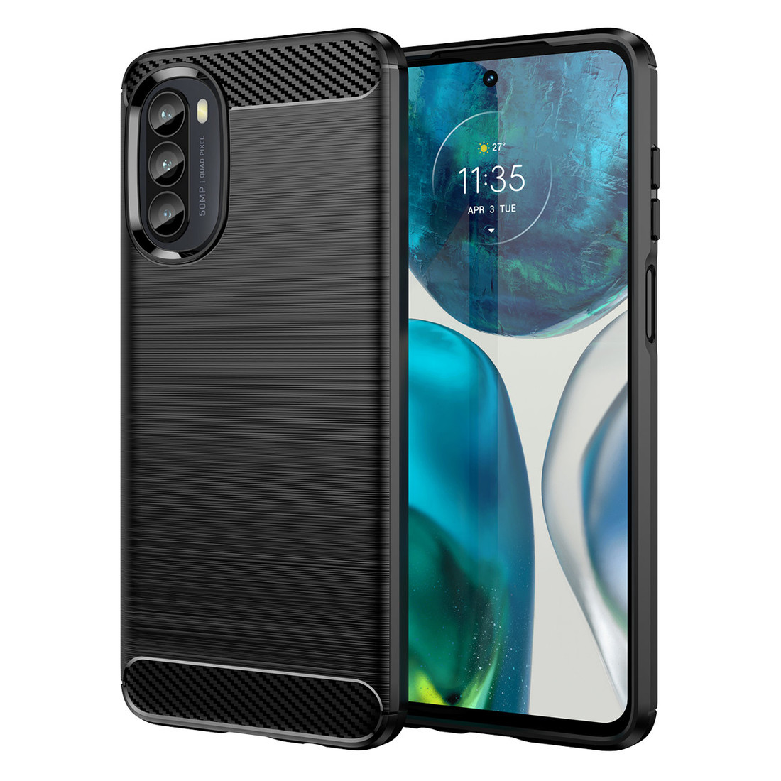IZMAEL Motorola Moto G52 Puzdro Carbon Bush TPU  KP24402 čierna